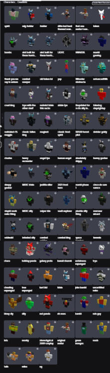 THE CLOSET my avatars. all of em.
